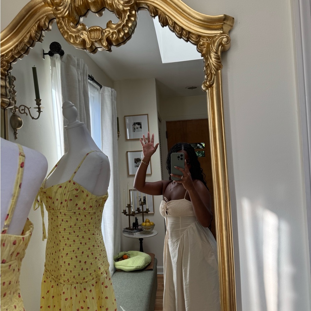 SOLD | Free People Lavender Daze Strawberry Smocked Midi Dress Size Medium NWOT - Picture 7 of 10